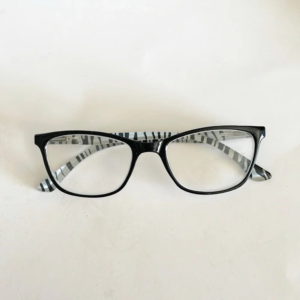 Lulu Guinness Black White Zebra Print Eyeglass Frame LR 74 1.5 53[]18 145